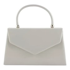 Women's Patent Plain Leather Shine Clutch Bag Handle Evening Party Prom Wedding