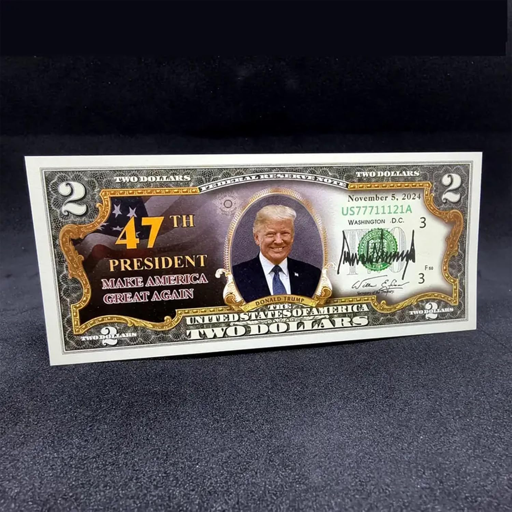 Trump 47th President Commemorative 2 Dollar Bill Uncirculated Coin Merchandise