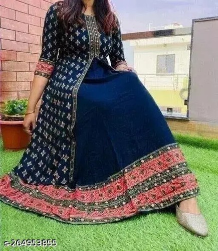 Vestido estampado rayón para mujer Kurta | Kurti para mujer | Kurti largo - Imagen 3 de 14