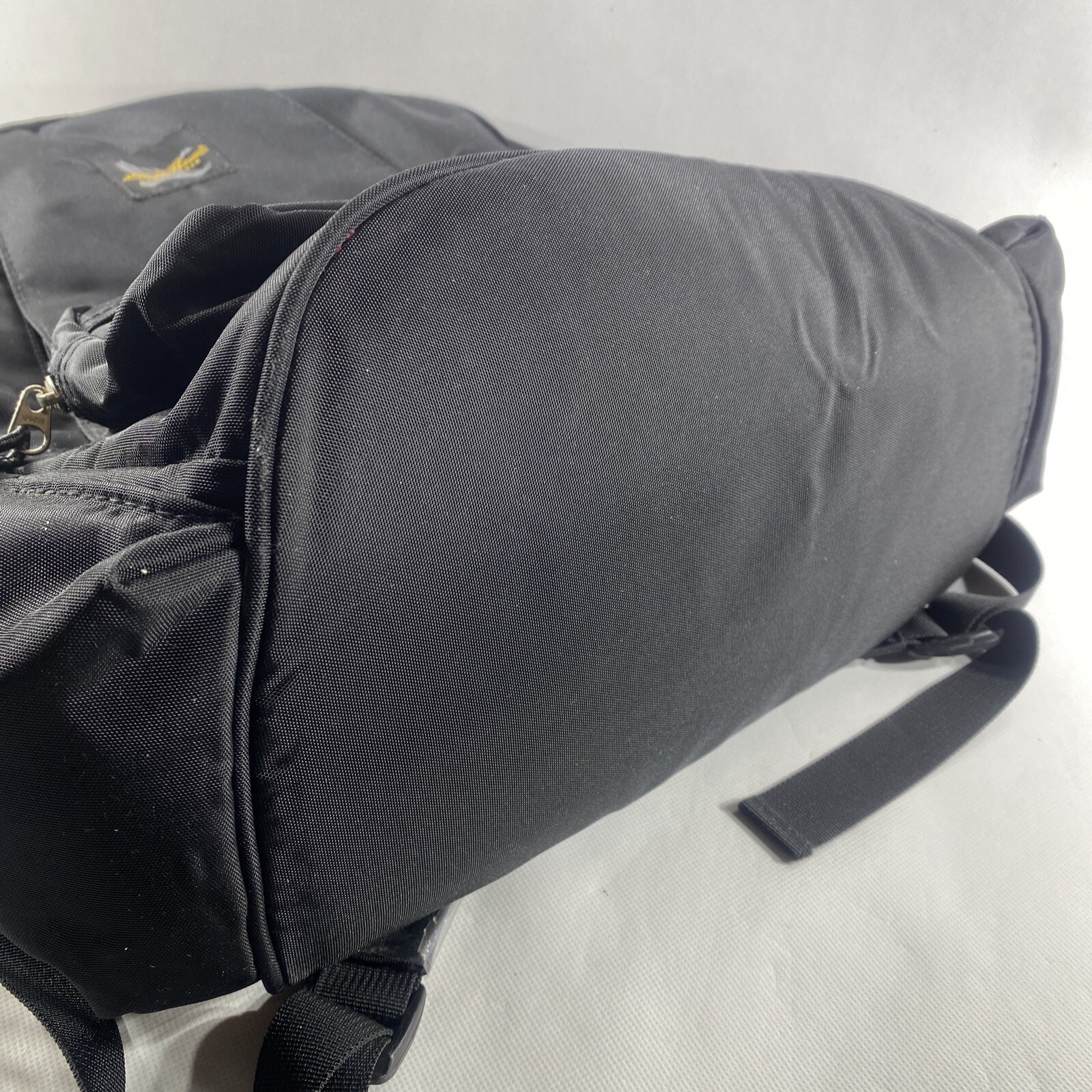 Vintage Eddie Bauer Backpack Black Nylon 6 Compartmen… Gem