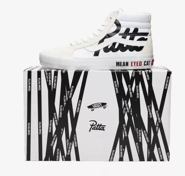 Patta X Vans Vault SK8 HI réédition VLT LX   blanc/homme taille 9 « CHAT AUX YEUX MOYENS »