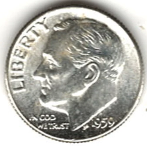 1959 ROOSEVELT DIME in BRILLIANT UNCIRCULATED CONDITION stk R .99