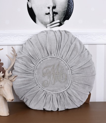 Kissen Shabby Chic Dekokissen Rund Sitzkissen Stuhlkissen Samtkisen Sofakissen - Bild 5 von 5