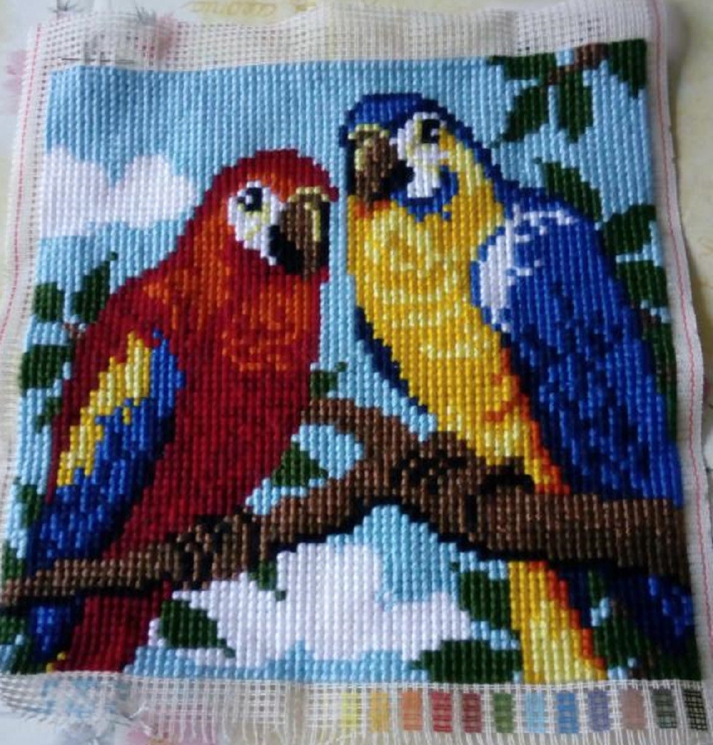 Dessus de coussin point de croix 40X40 canevas à broder pour loisirs créatifs