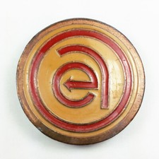 Vintage Abstract EA AE OAE Symbol Pattern Hippie Belt Buckle