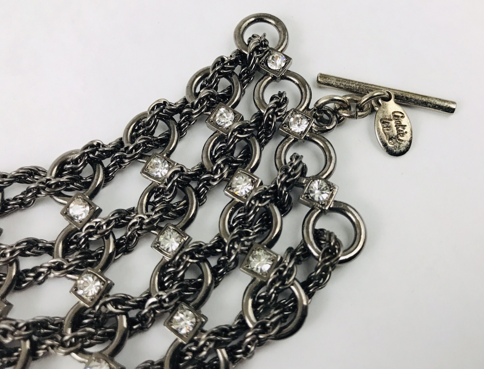 Cookie Lee Wide Multi Chain Mesh Toggle Bracelet … - image 4