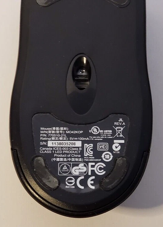 NEW Wyse Dell 770510-21L PS-2 Scroll Wired BLACK Optical Mouse MO42KOP PS/2 - Image 2 of 2