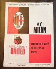 Manchester United v A.C Milan European Cup Semi Final Programme 23/04/69