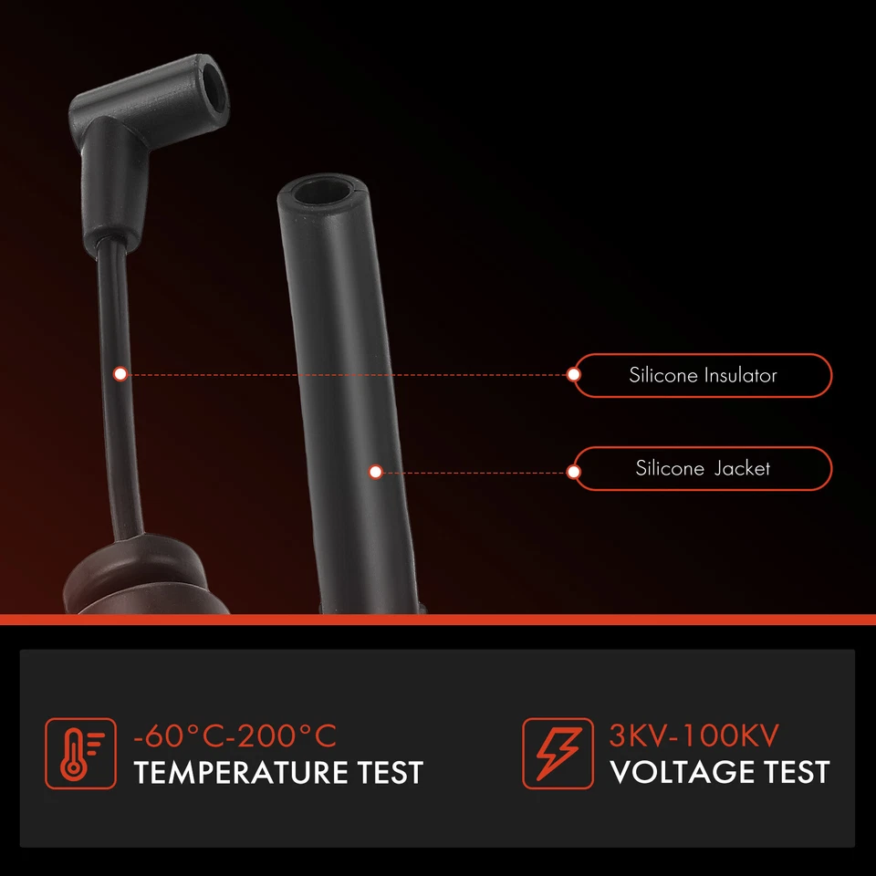 Juegos de 4 cables de bujías para Jeep Wrangler 2003-2006 Liberty 2002-2005 L4 2,4 L Foto 4 de 4