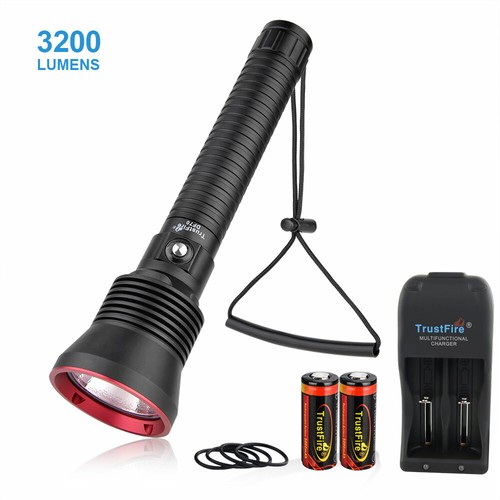 TrustFire DF70 Scuba Diving LED Flashlight 3200 LUMEN 70m Underwater Torch - Picture 7 of 12