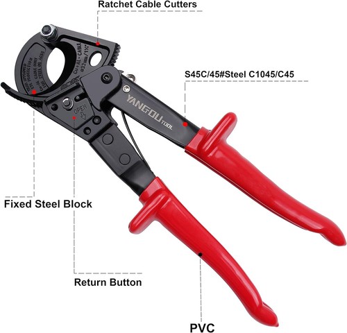 Tagliafili a Cricchetto Efficiente con Capacità di Taglio 240mm² - Lama Acciaio Utensile - Foto 4 di 9