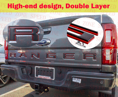 Double Layer Tailgate Insert Letters fits 2019-2021 Ford Ranger (Black