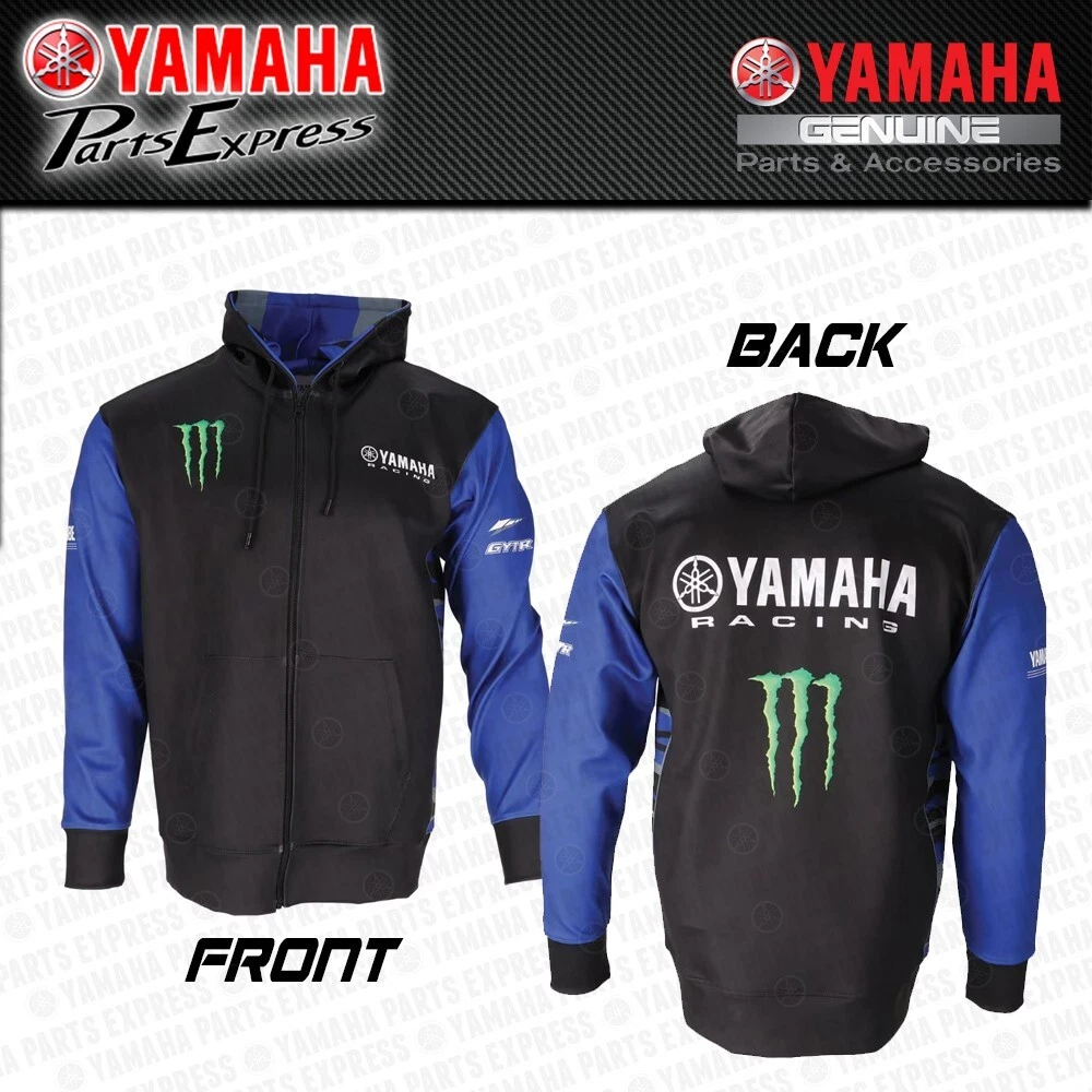 NEW YAMAHA RACING MONSTER ENERGY MENS ZIP HOODIE LARGE GYTR