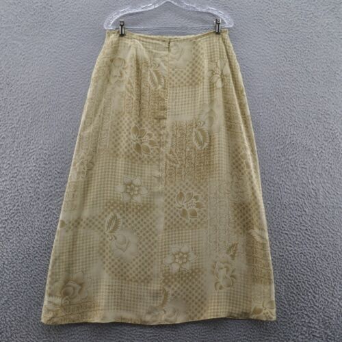 Maxi Falda Josephine Chaus Mujer Seda Estampado Floral 12 Beige Línea A Forrada Modesta - Imagen 3 de 12