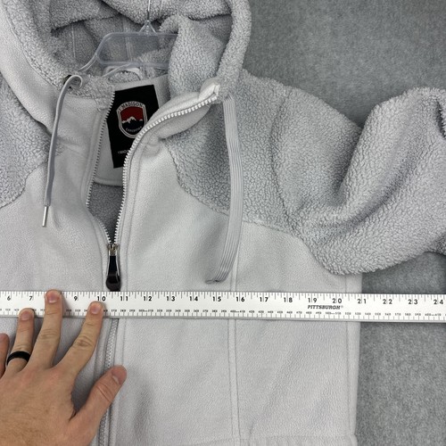 1 Madison Jacket Womens M Gray Expedition Teddy Fleece Full Zip Hood Sherpa Hike - Picture 4 of 8