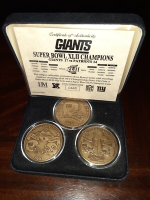 NY Giants Super Bowl XLII, Coin Matched Set by Highland Mint, w