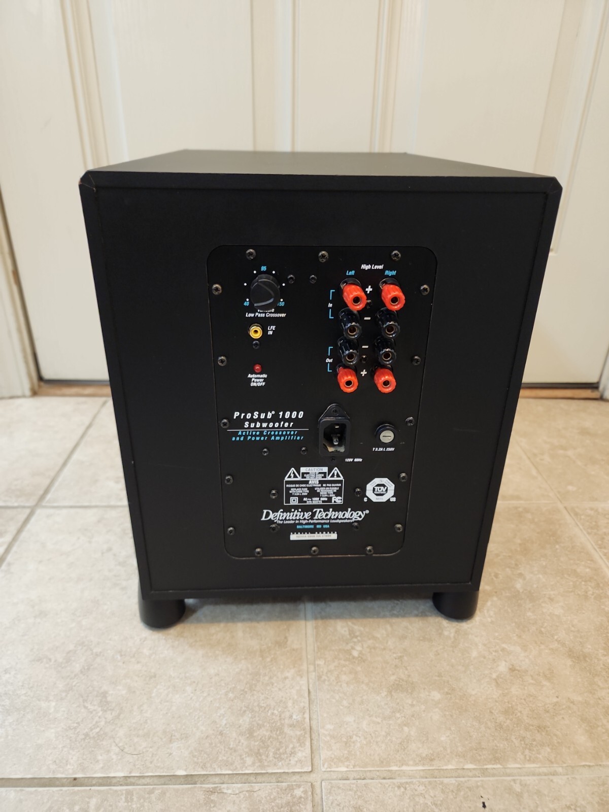 Definitive Technology Powered Subwoofer Model ProSub 1000 Read