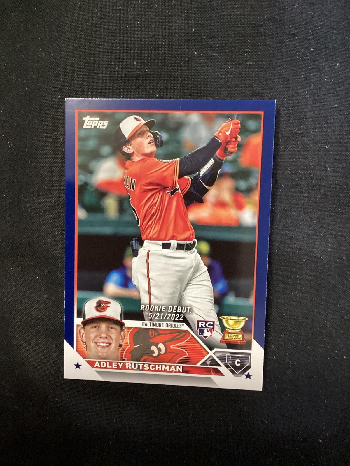 2023 Topps Update Series Adley Rutschman US180 Royal Blue Rookie TR5