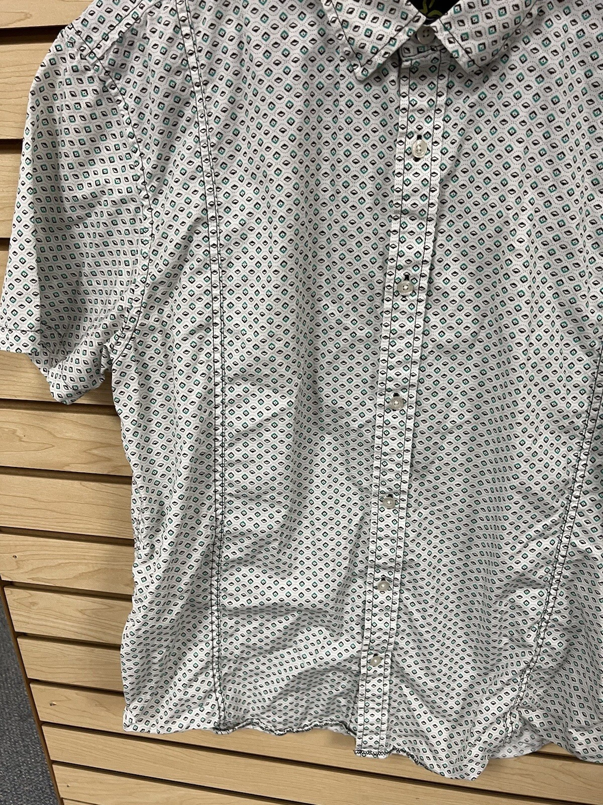 prana slim fit organic cotton button down aztec pattern all over shirt
