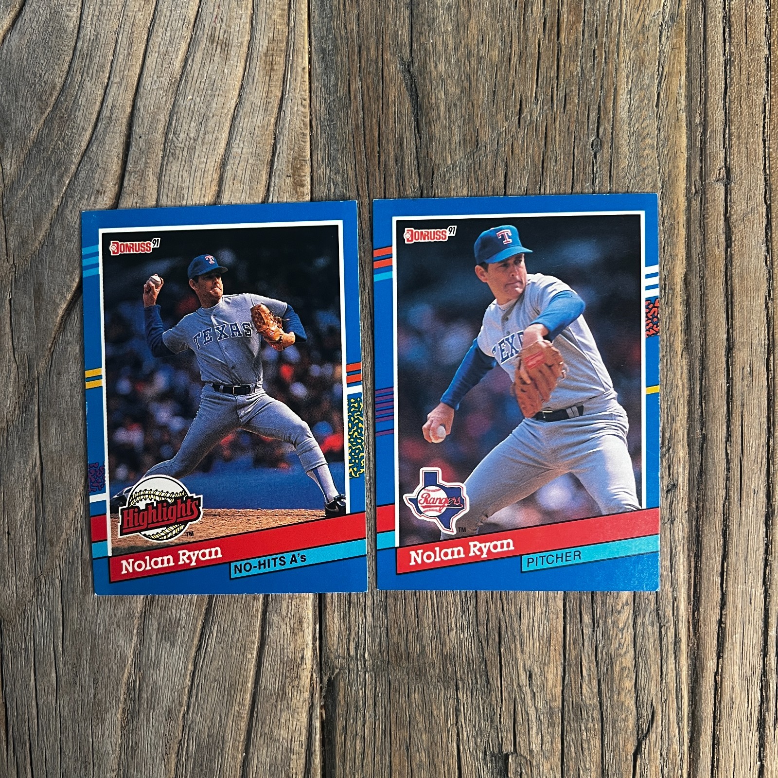 1991 Donruss Nolan Ryan #89 Plus Highlights BC-3 No Hitter Lot