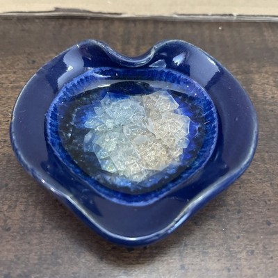 Pottery & Art Glass Glazed & Recycled Trinket Dish 3.5 Inch