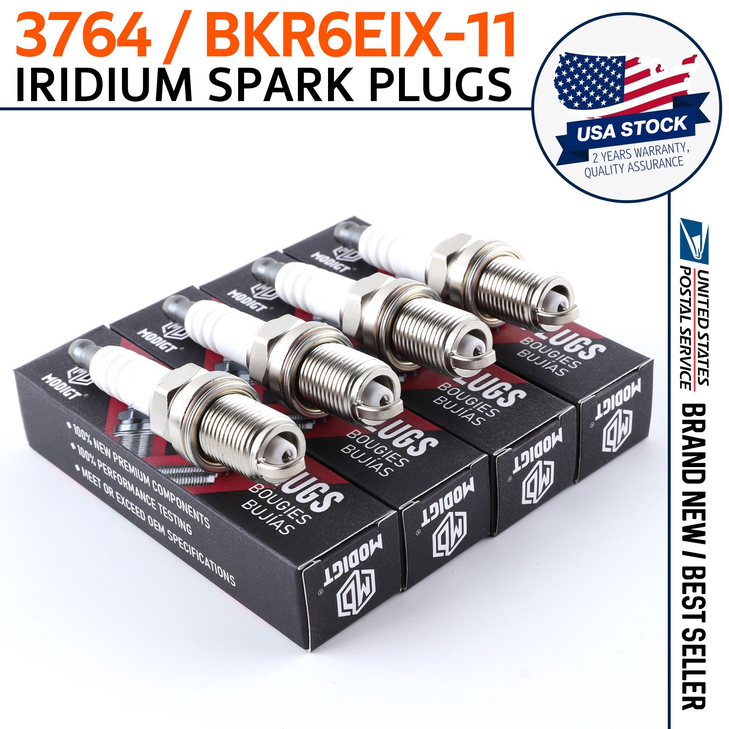 OEM Quality NEW 4Pcs Spark Plugs FOR NGK 3764 BKR6EIX-11 Iridium IX BKR6EIX11