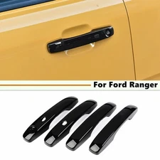 For Ford Ranger 2023-2025 Black Door Handle Cover Trim (With Smart Key Holes )