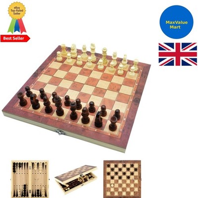 Tragbares 3 in 1 Schachspiel - 12x12 Zoll, perfekt für Familienspieleabende