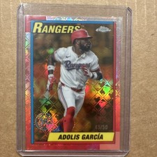 TOPPS CHROME LOGOFRACTOR 2025 1990 INSERT ADOLIS GARCÍA RANGERS 90CB-4 GOLD /50