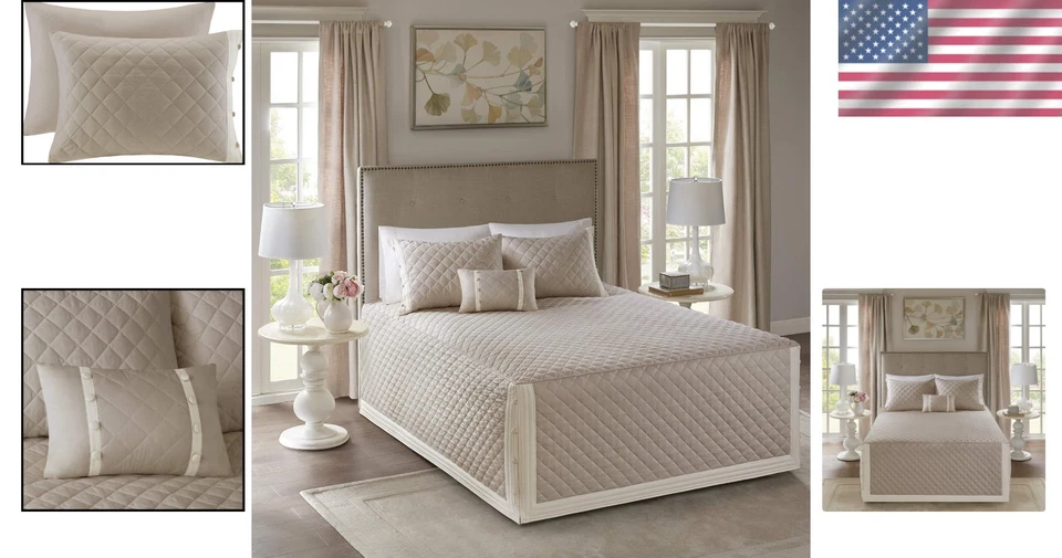 Traditional Bedspread with Matching Shams King Size - Image 2 of 4