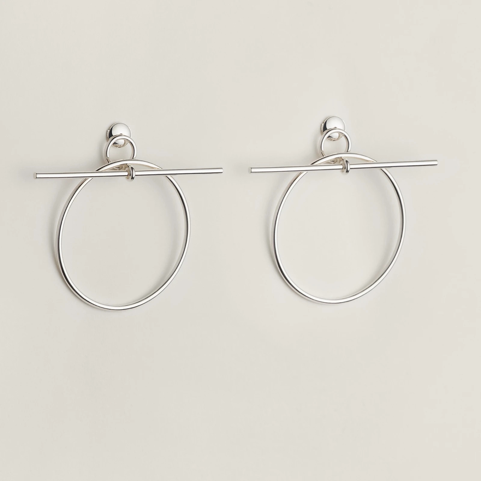 Hermes Loop Earrings Silver Medium Model  NEW - image 3