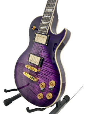 LP Retro Electric Guitar Solid Glossy Body Purple Pattern GROTE