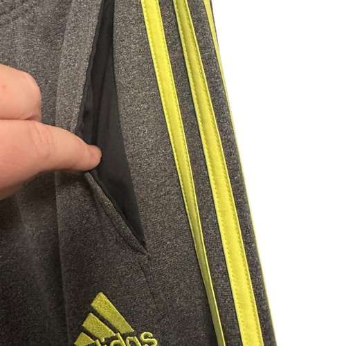 Adidas Touchdown Athletic Pants Men’s Small Gray Lime Green Stripes Athleisure - Picture 4 of 9