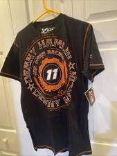 Denny Hamlin 11 NASCAR Black T-Shirt Lg Chase Authentics