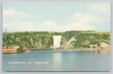 Montmorency Falls Quebec Canada Lusterchrome Postcard Yvan Bouchard 1992