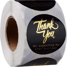 Thank You For Supporting My Small Business 1.5 Inch Self Adhesive 500 Label Roll
