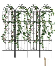 4 Packs Metal Garden Trellis 87" x 20" for Climbing Plant Support Rustproof