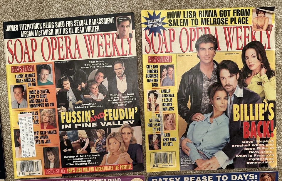 8 Vintage Magazines-Soap Opera Weekly 1996 Very Good to Excellent Condition - Image 3 of 4