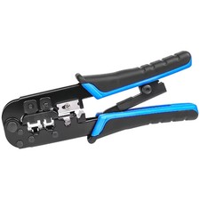 RJ45 Cat6 Crimping Tool Kit, RJ11/12 Connectors, Cable Tester, Wire Stripper