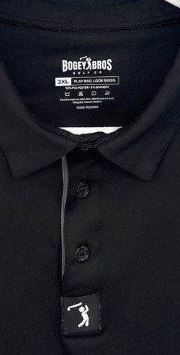 Bogey Bros Golf Poloshirt Herren XXXL 3XL Schwarz Performance Stretch Athleisure - Bild 2 von 4