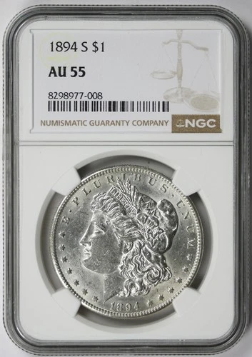 1894-S Morgan Dollar Silver $1 AU 55 NGC