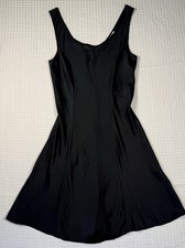 Vintage Victoria's Secret 100 Silk Slip Dress Black Size S Y2K Heart Tag Mini