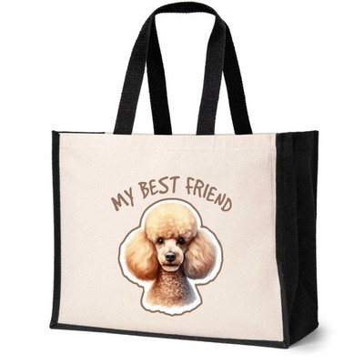 Pudel Tragetasche Hundeliebhaber Geburtstag Geschenk Damen groß Canvas Shopper