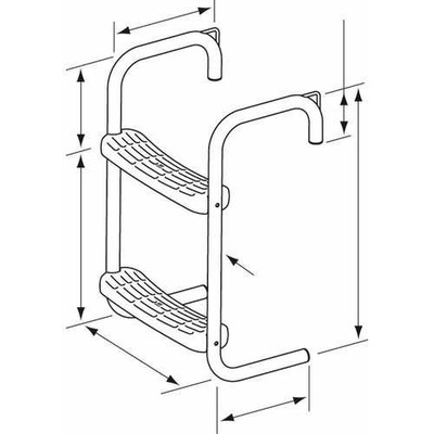 PLASTIMO Edelstahlleiter für Steg, 2 Stufen 55705