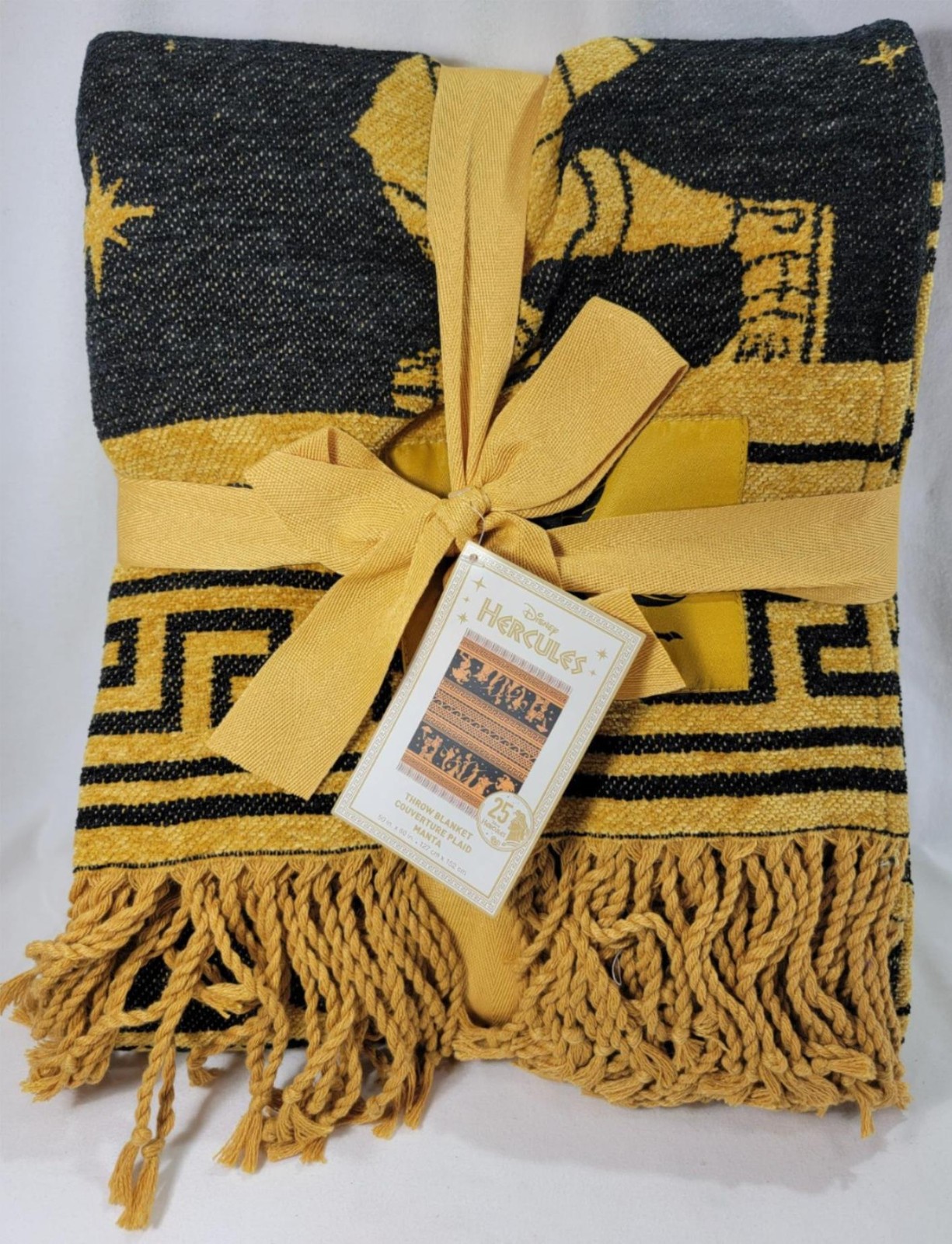 Woven Design W Tassel Fringe Gold