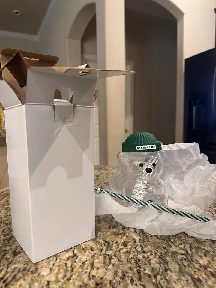 Taza de cristal Starbucks Bear Bearista 2025 edición limitada - nueva en caja rara Foto 4 de 4