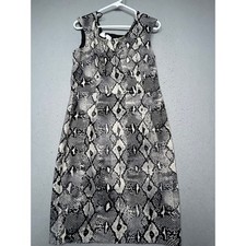 London Style Sheath Dress Polyester Spandex Snakeskin Print Size 12 Womens
