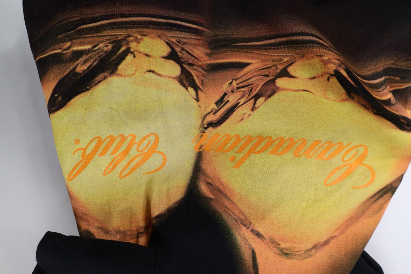 Vtg 90s Y2K Streetwear Mens L Faded All Over Print Canadian Club Whiskey T-Shirt image 10