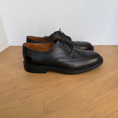 Polo Ralph Lauren Asher Wingtip Shoes Mens 10D Black Cow Leather Brogue Vibram