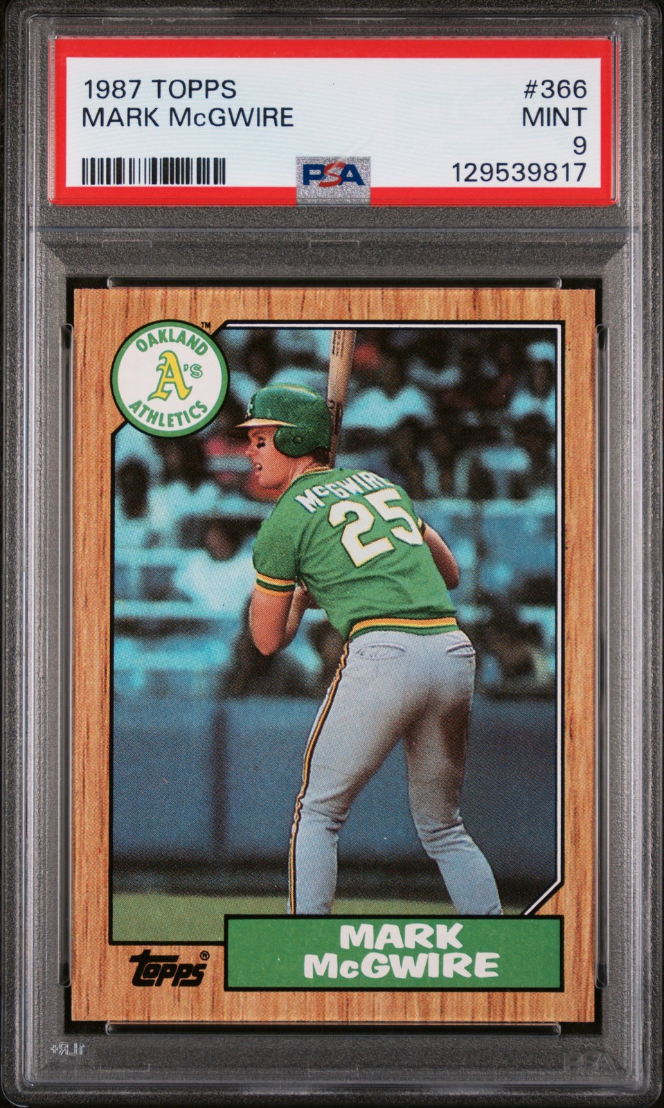 1987 TOPPS #366 MARK MCGWIRE PSA 9